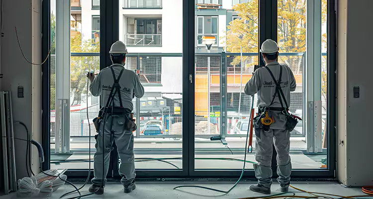Patio Door Glass Replacement with Built-In Blinds in Palm Coast, FL